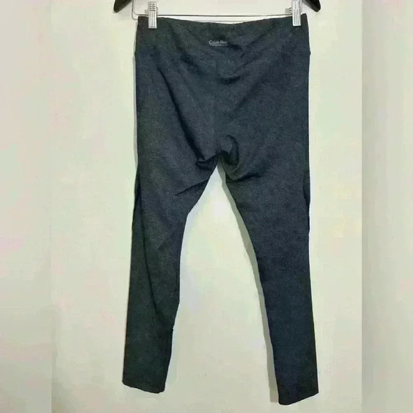 Calvin Klein Active Performance Legging Charcoal Grey Pants Stripes Accent Sz M - Picture 2 of 6